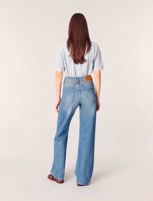 Blue-Jeans with chain-link belt