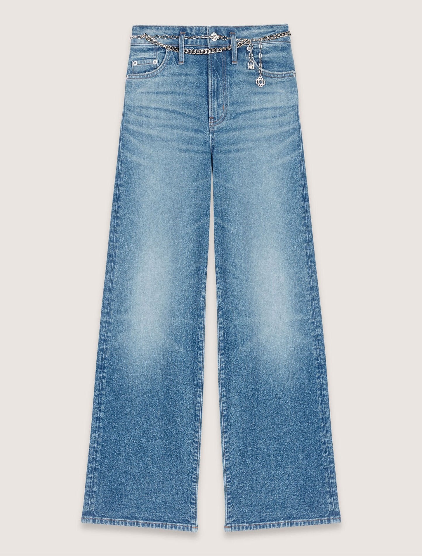 Blue-Jeans with chain-link belt