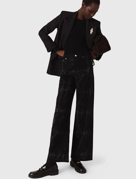 mfpje00767 wide leg rhinestone jeans black