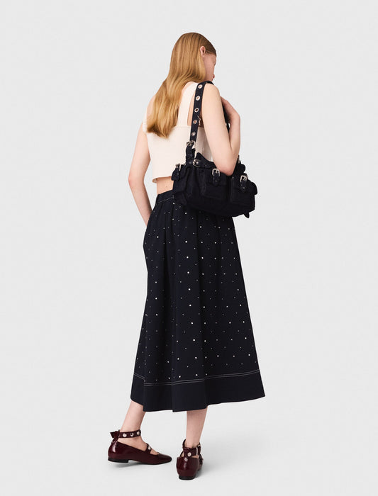 Long studded cotton skirt