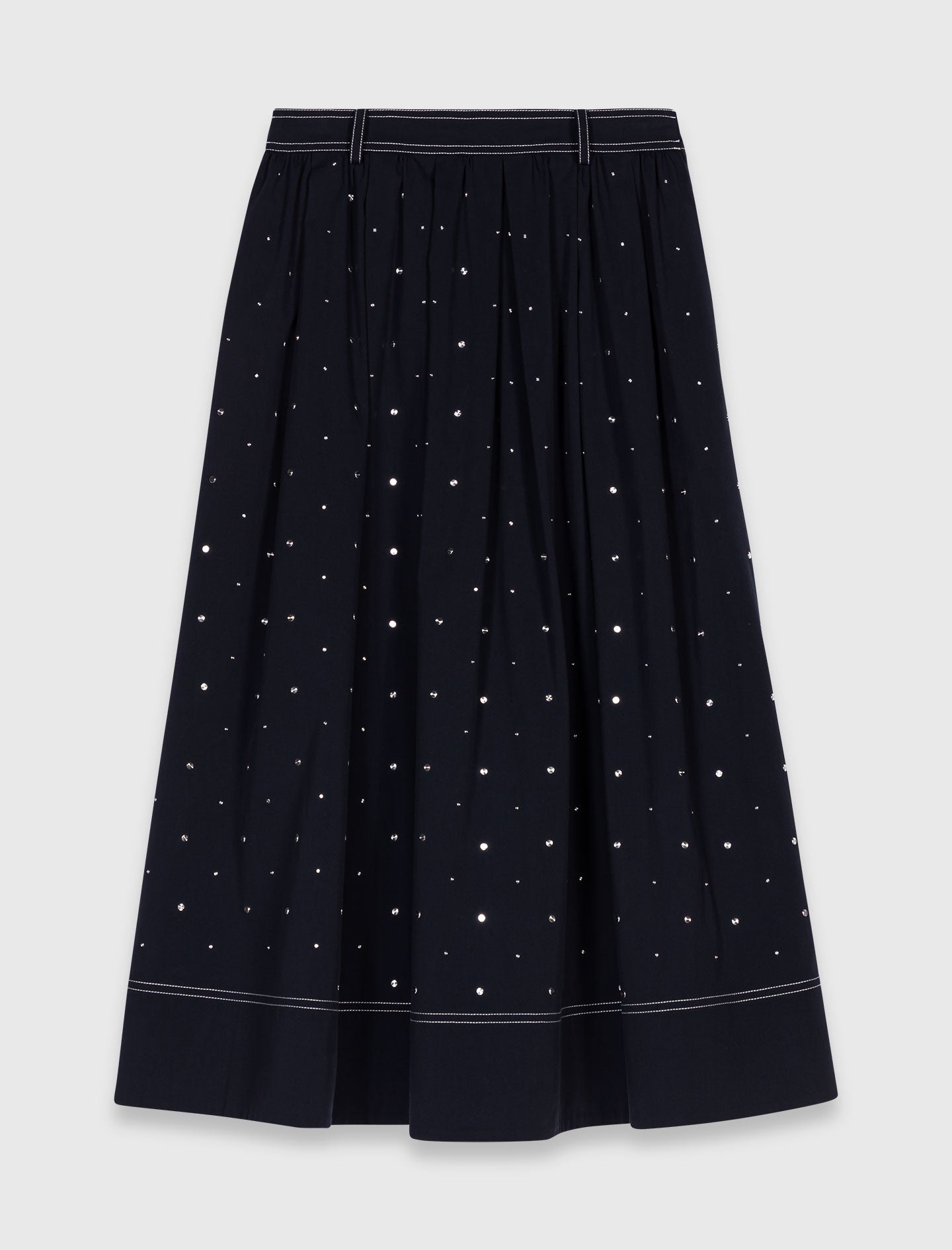 Long studded cotton skirt