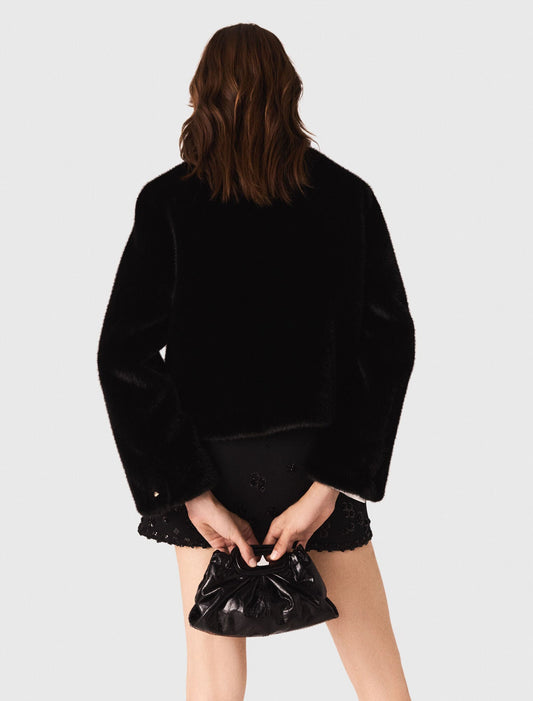 Short faux fur coat Black