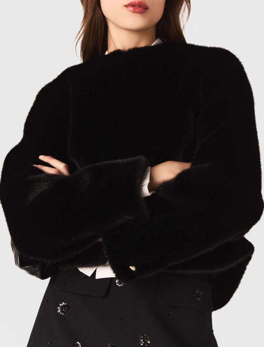 Short faux fur coat Black