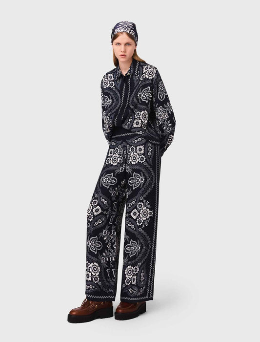 Flowing paisley print trousers