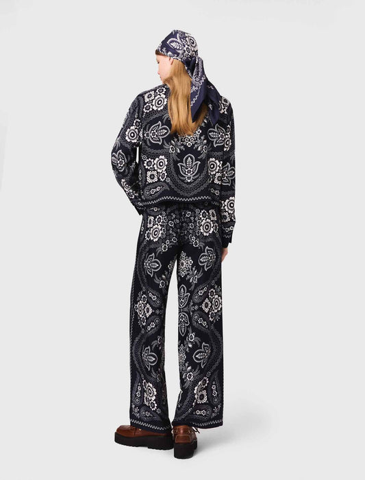 Flowing paisley print trousers