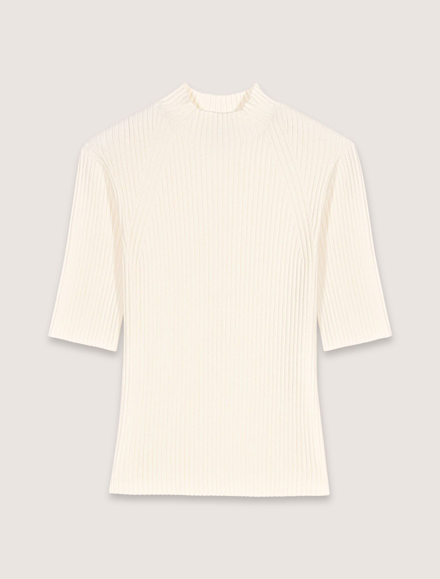 Ecru-Rib knit top