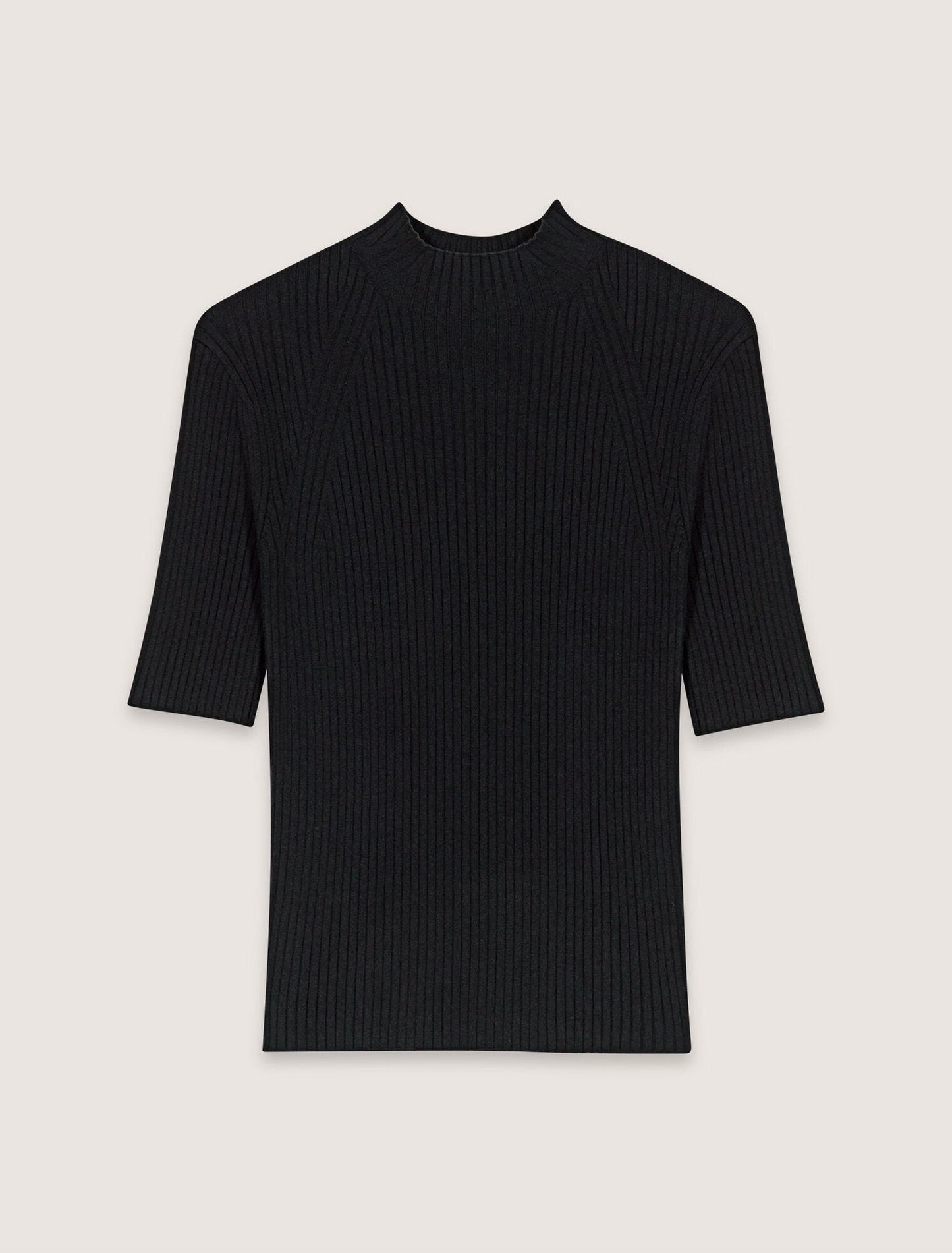 Black Rib knit top