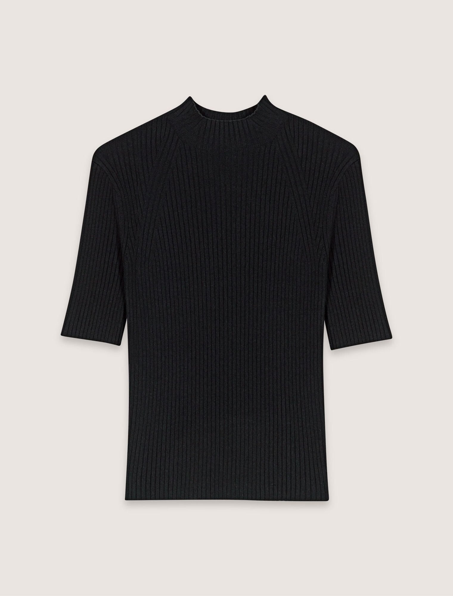 Black Rib knit top