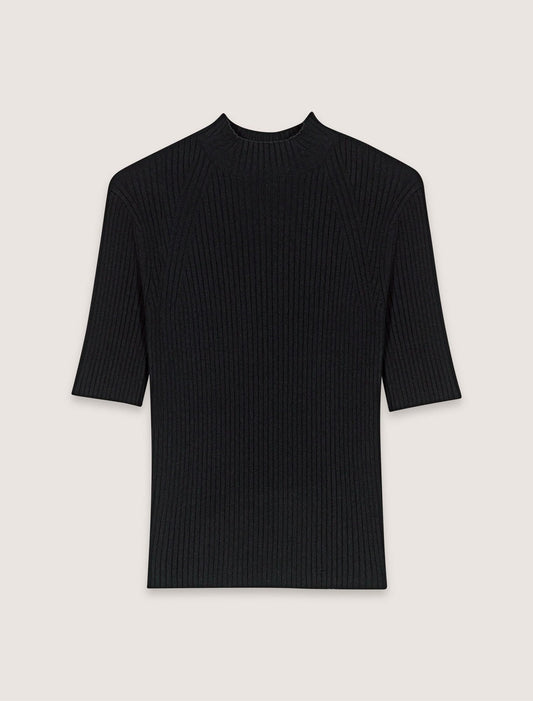 Black Rib knit top