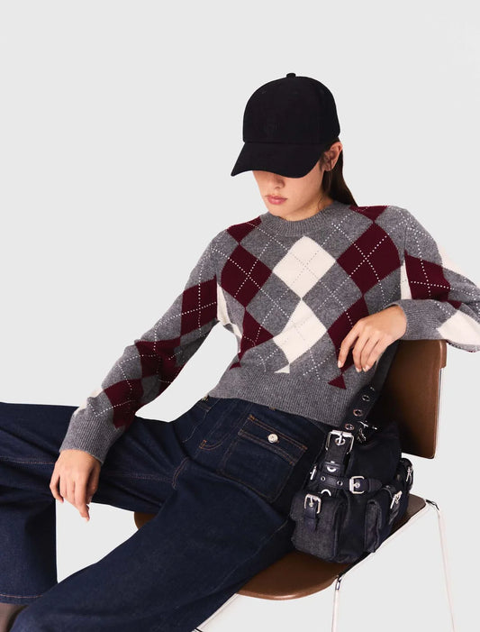 Argyle crop jumper