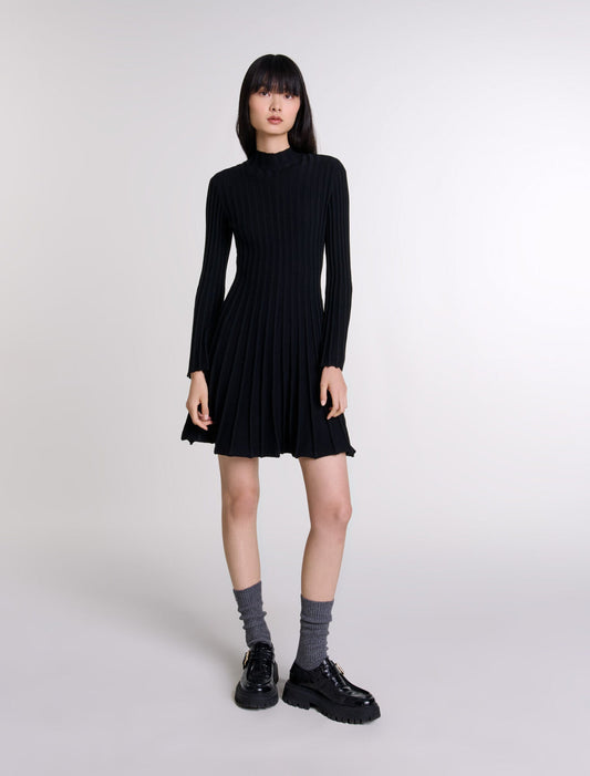Black featured-Short Knit Dress