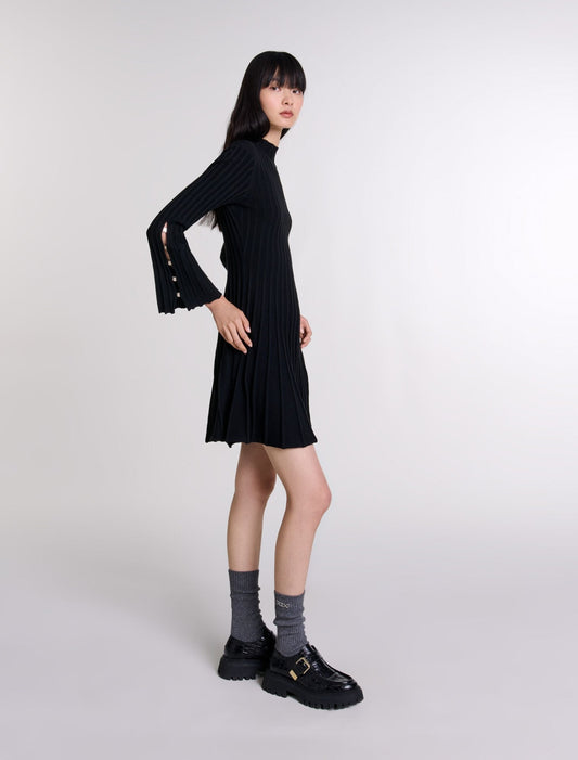 Black  -Short Knit Dress