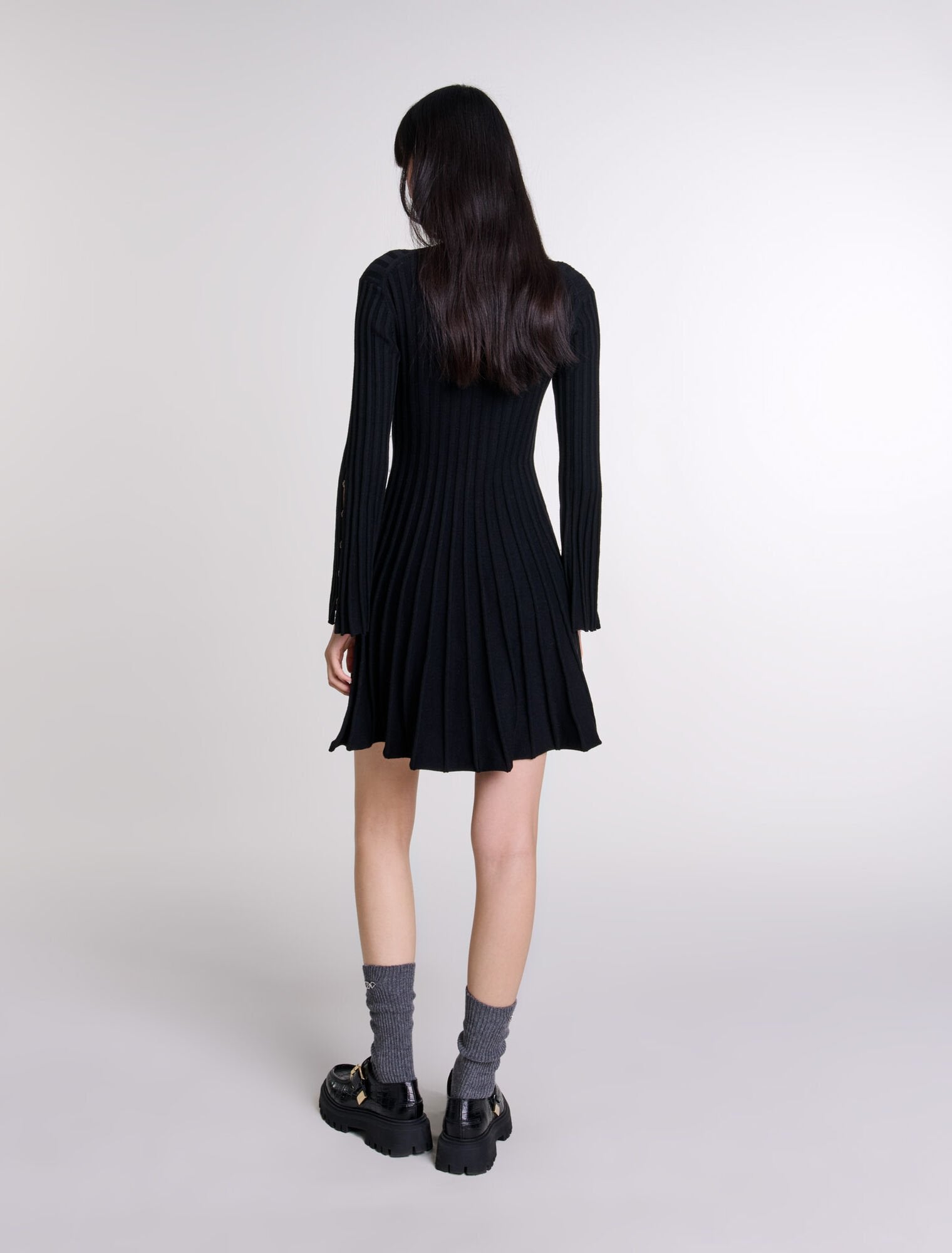 Black  -Short Knit Dress