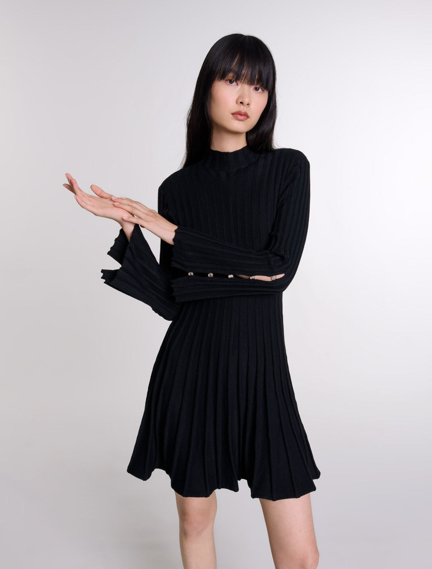 Black  -Short Knit Dress