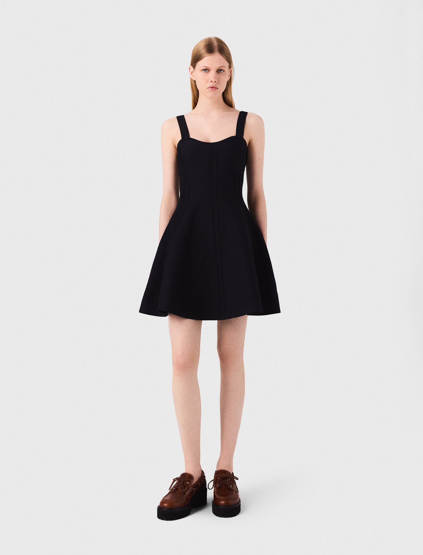 Black Short babydoll knit dress