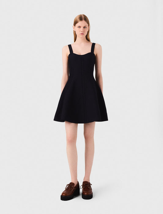 Black Short babydoll knit dress