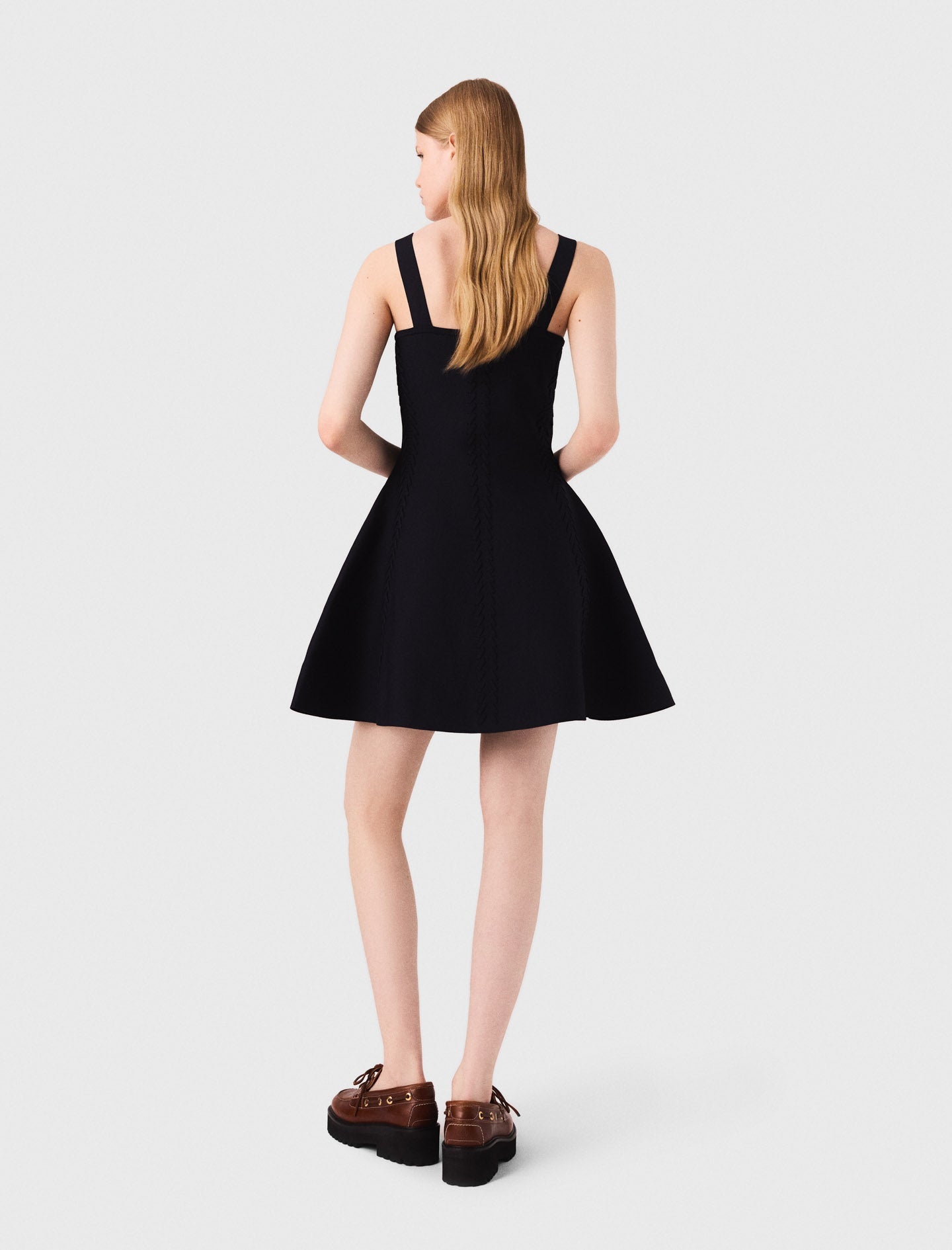 Black Short babydoll knit dress