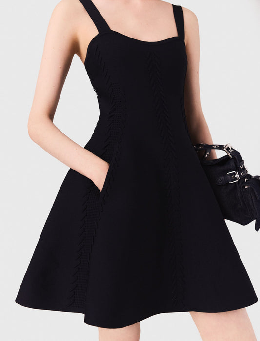 Black Short babydoll knit dress