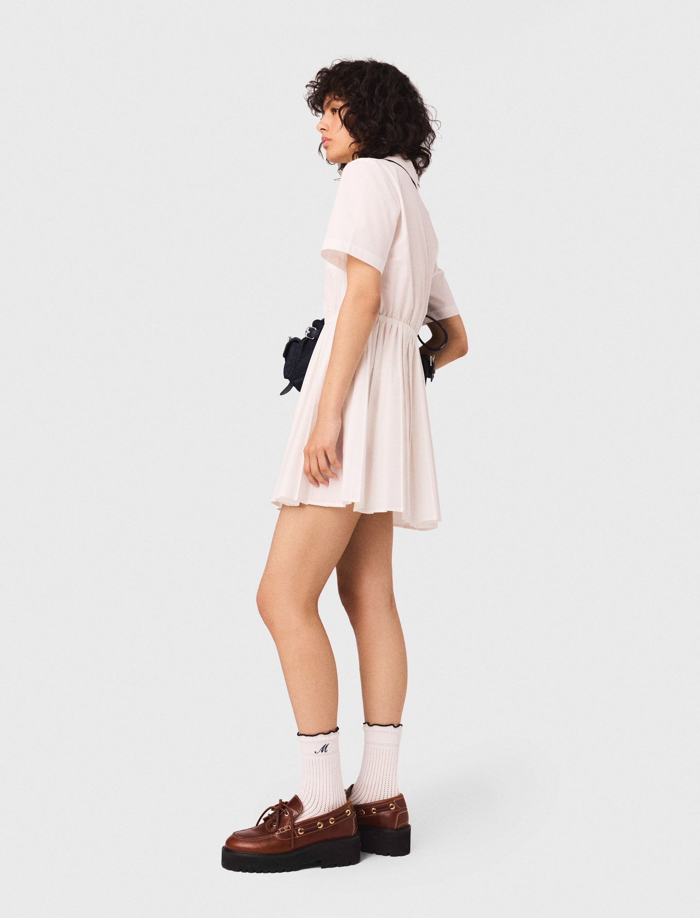 White Short sleeve shirt dress