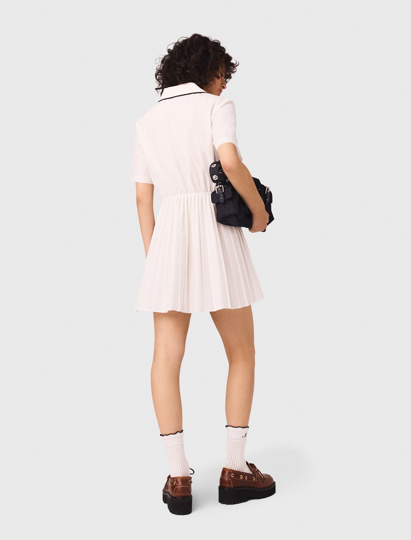 White Short sleeve shirt dress