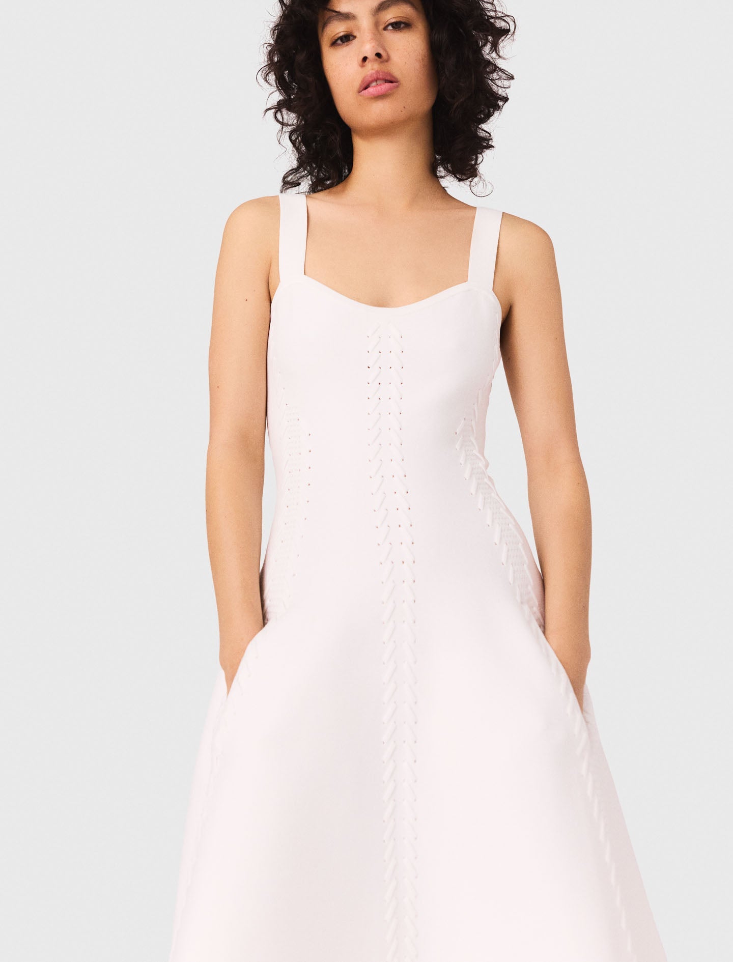 White Long babydoll knit dress