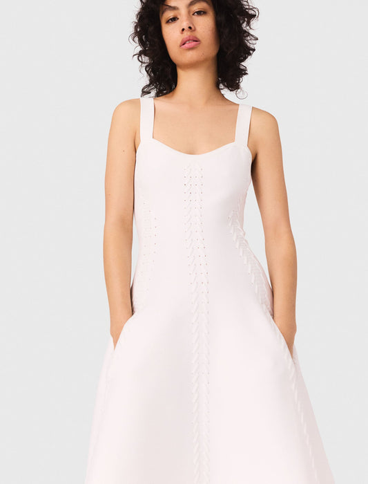 White Long babydoll knit dress