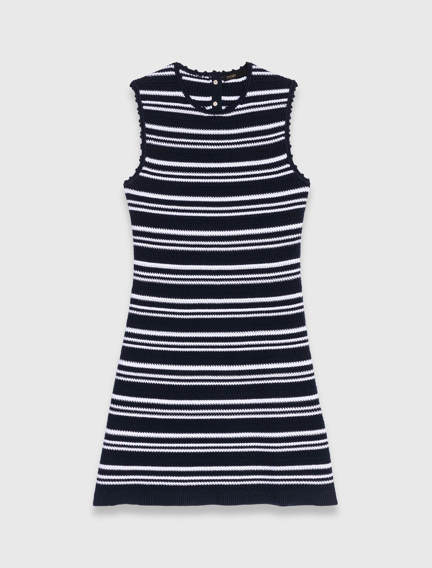 short crochet dress navy white