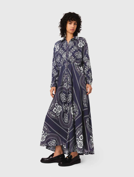 Patterned flowing maxi dress
