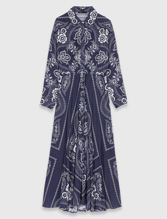 Patterned flowing maxi dress