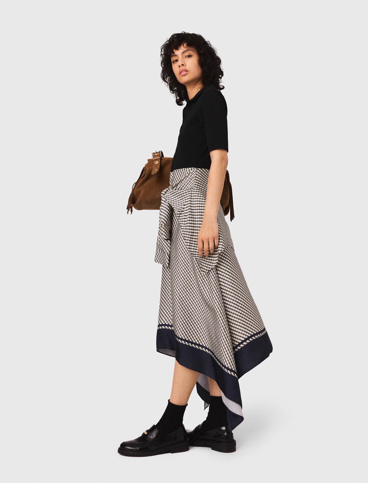 Printed two-tone dress