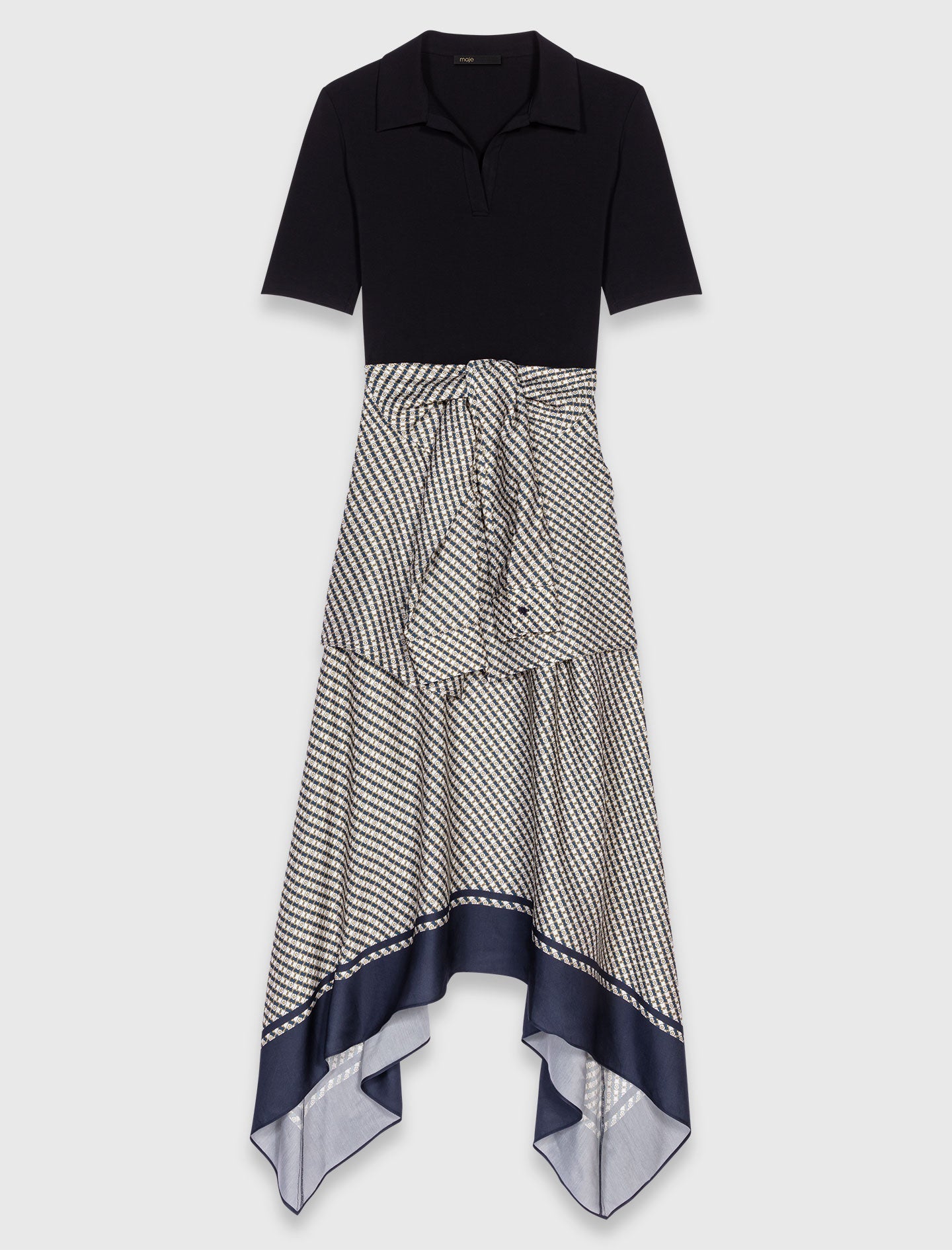 Printed two-tone dress