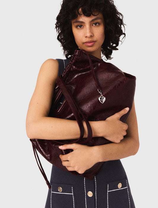 Straight dress in stitched knit