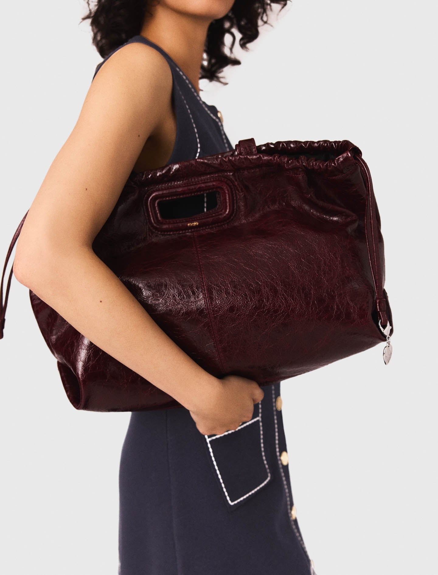 Straight dress in stitched knit