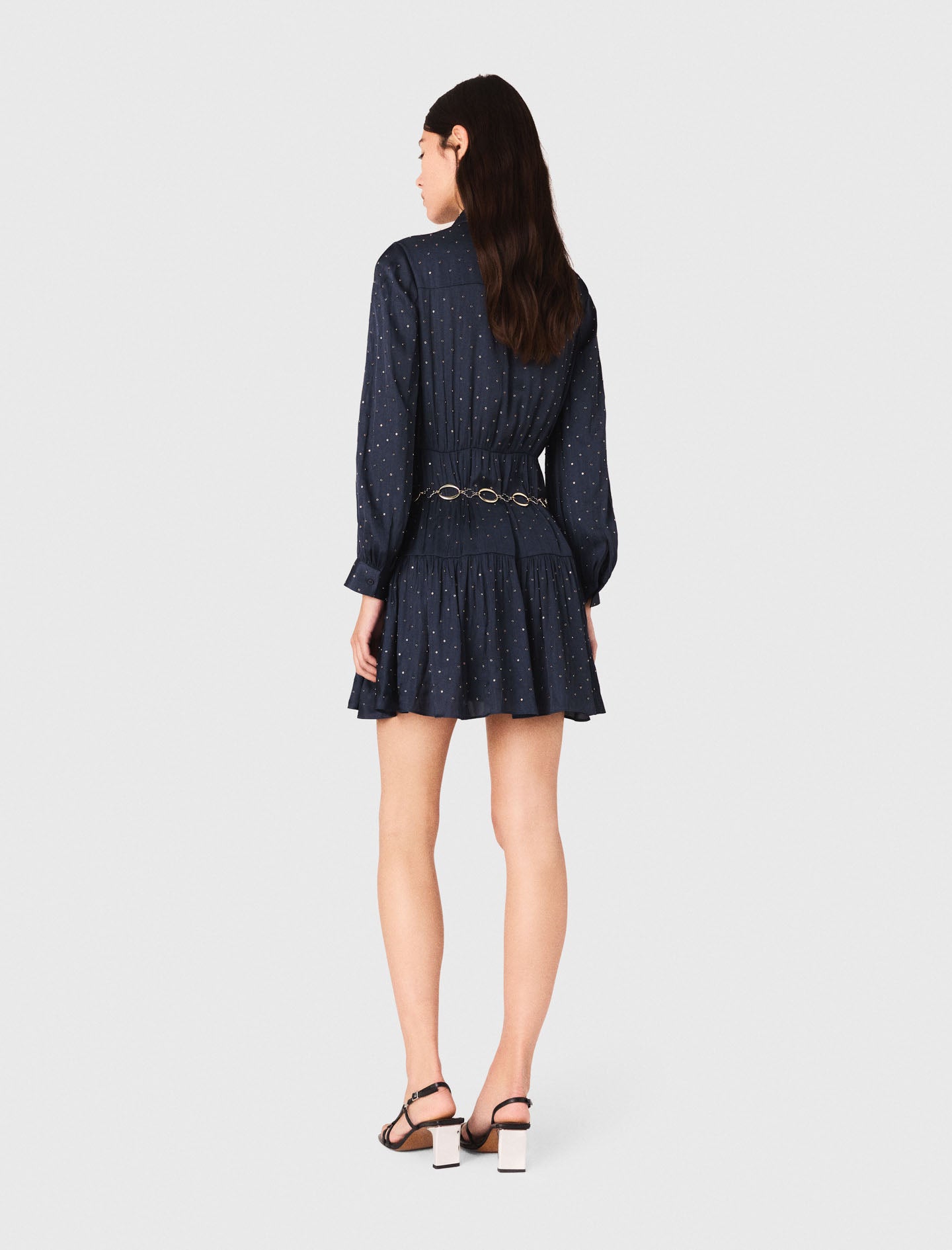 Studded flowing shirt dress