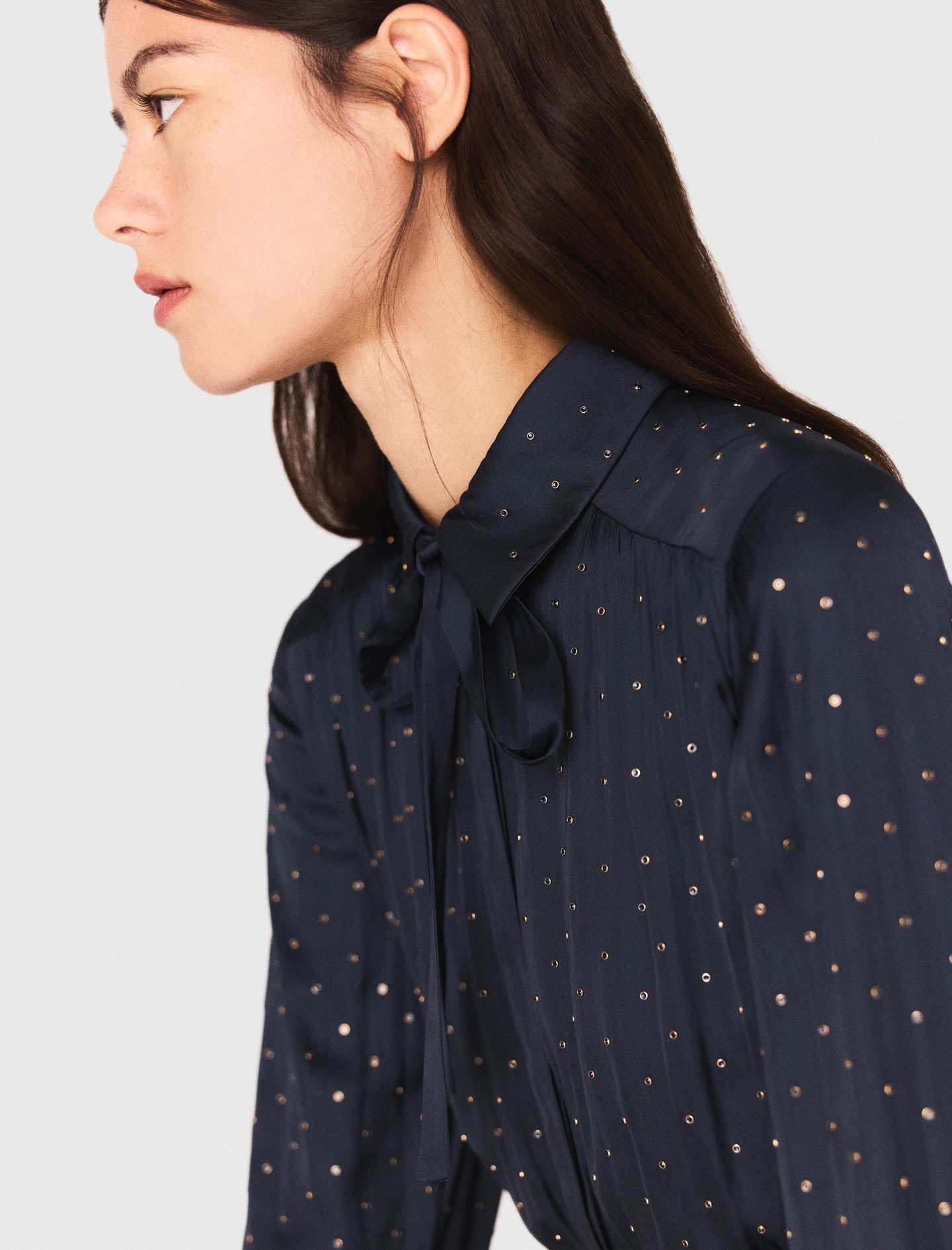 Studded flowing shirt dress