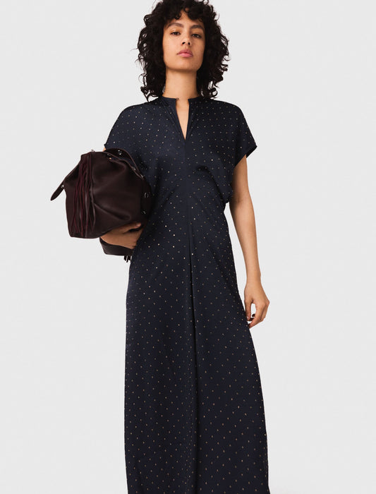 Studded satin maxi dress