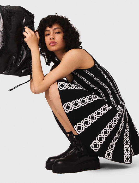 Short jacquard knit dress