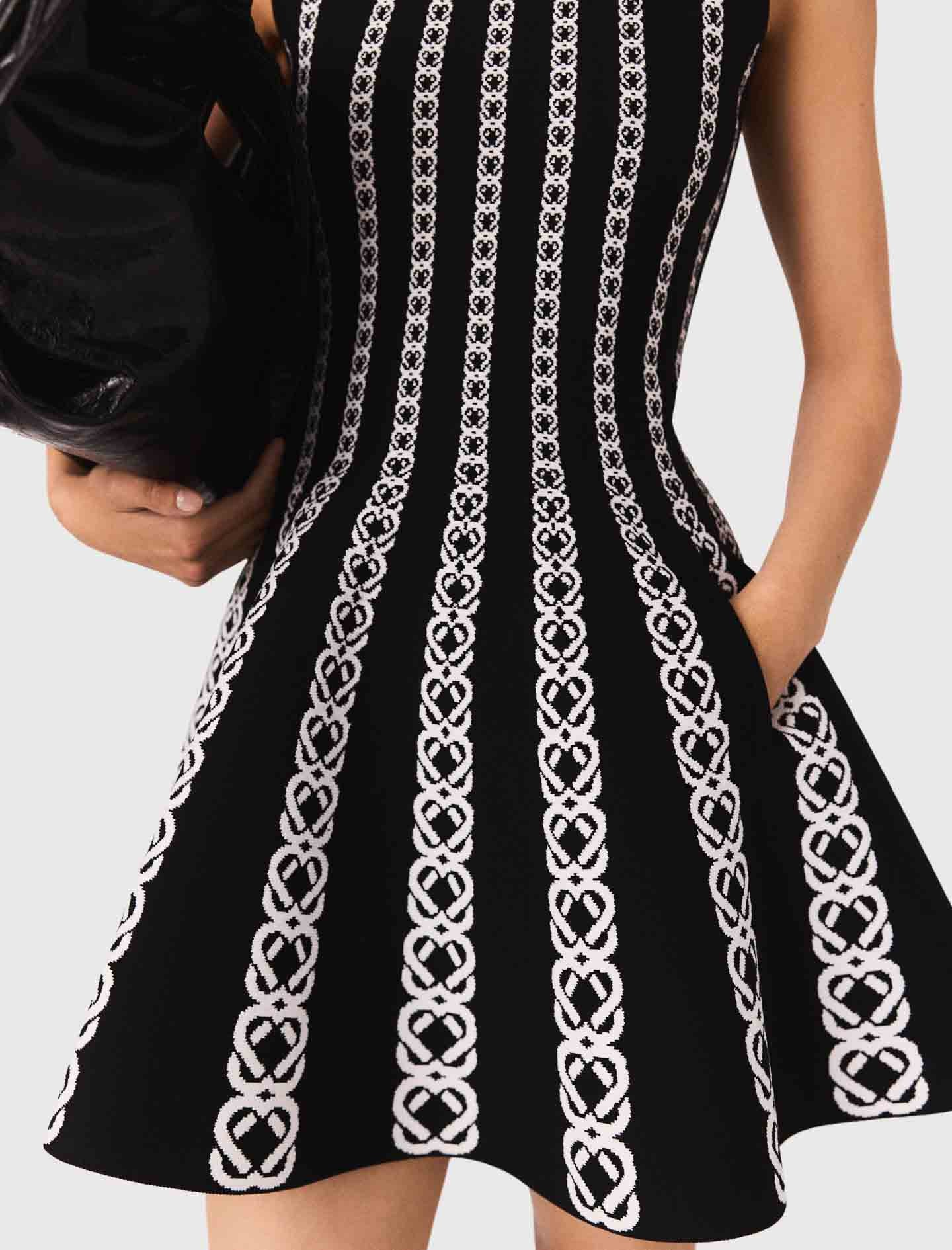 Short jacquard knit dress