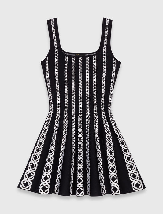 Short jacquard knit dress
