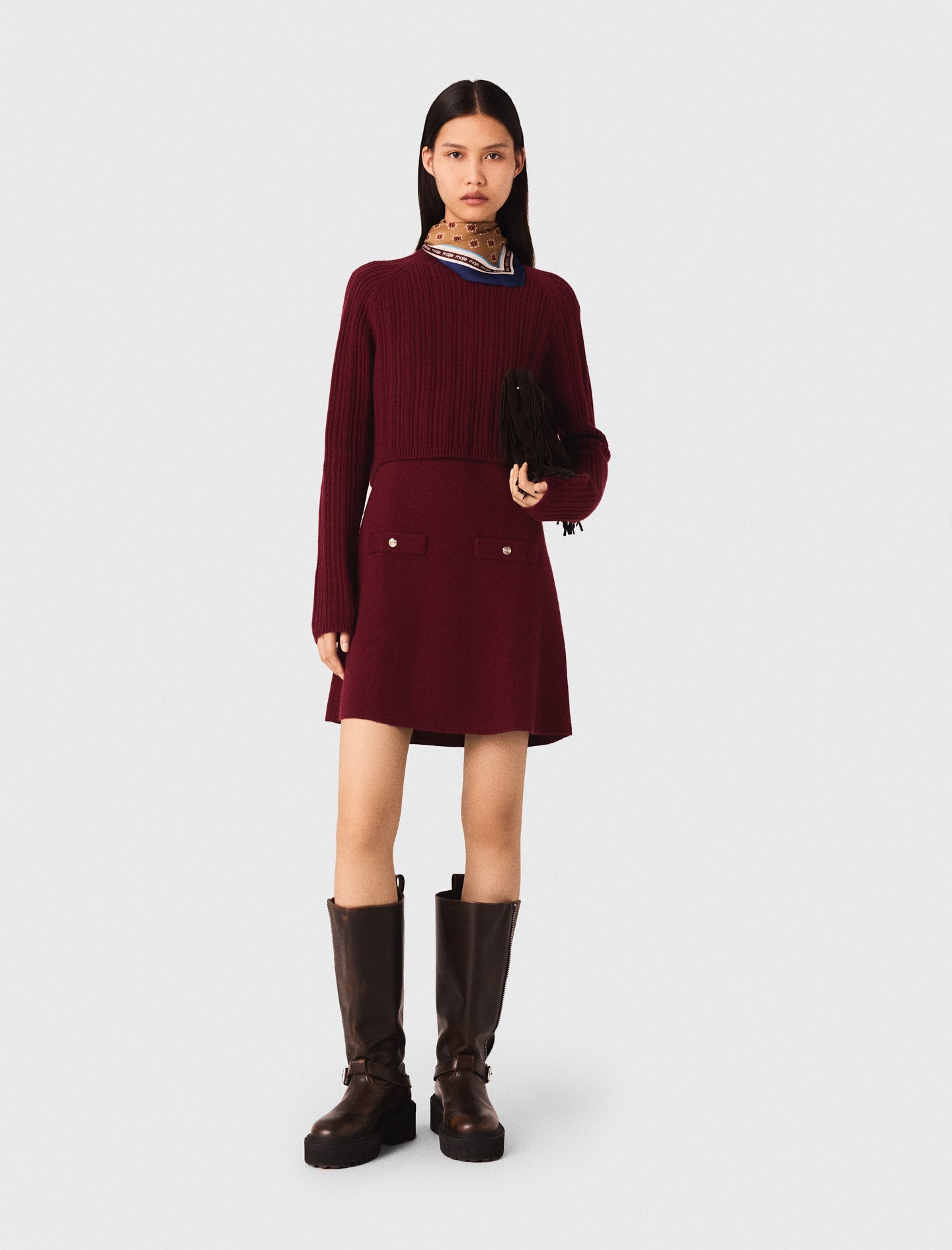 Knit dress with removable jumper