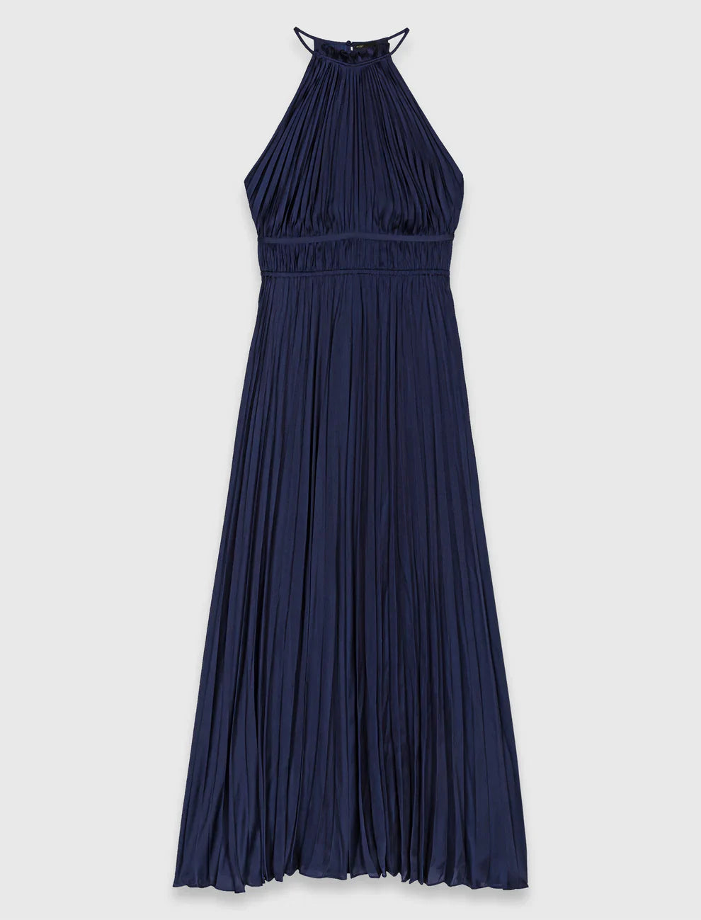 Pleated satin maxi dress