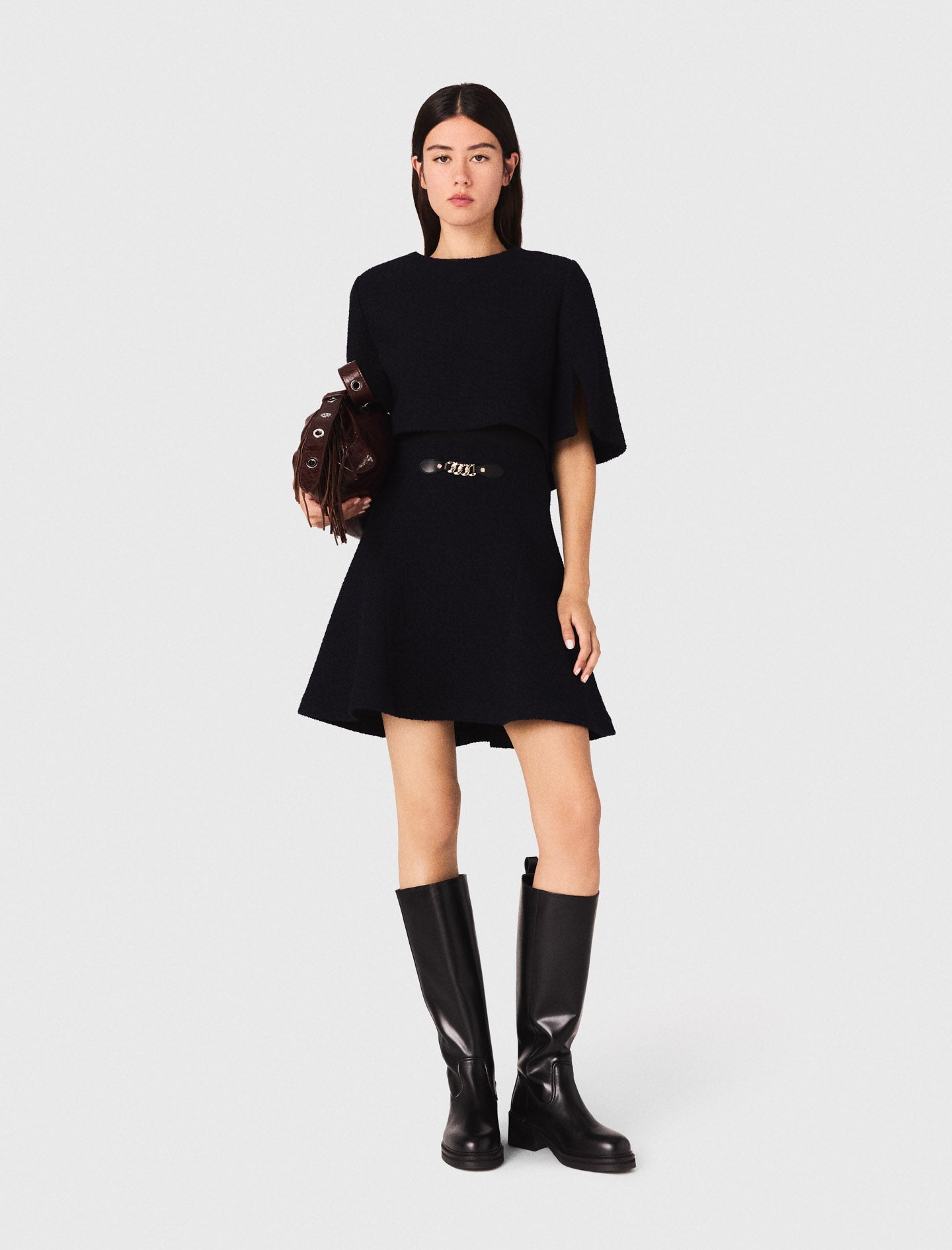 2-in-1 tweed dress