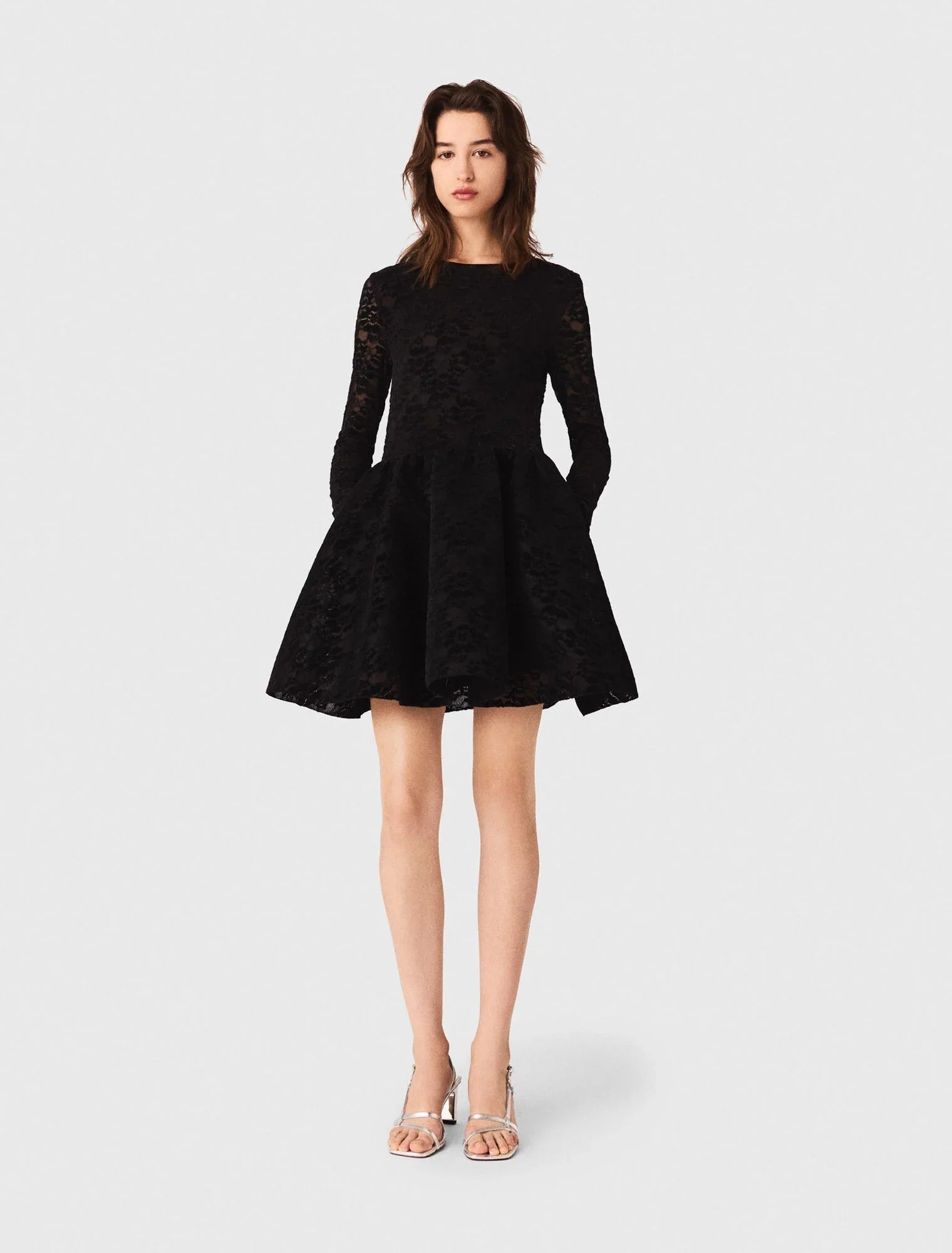 Flared velvet maxi dress