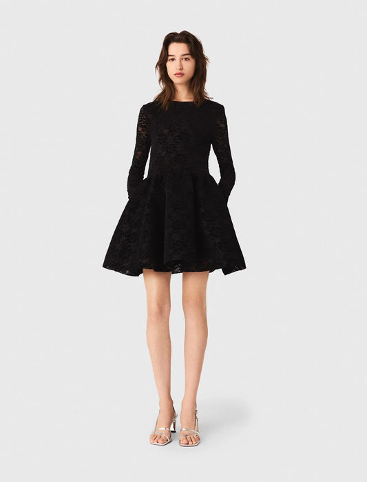 Flared velvet maxi dress