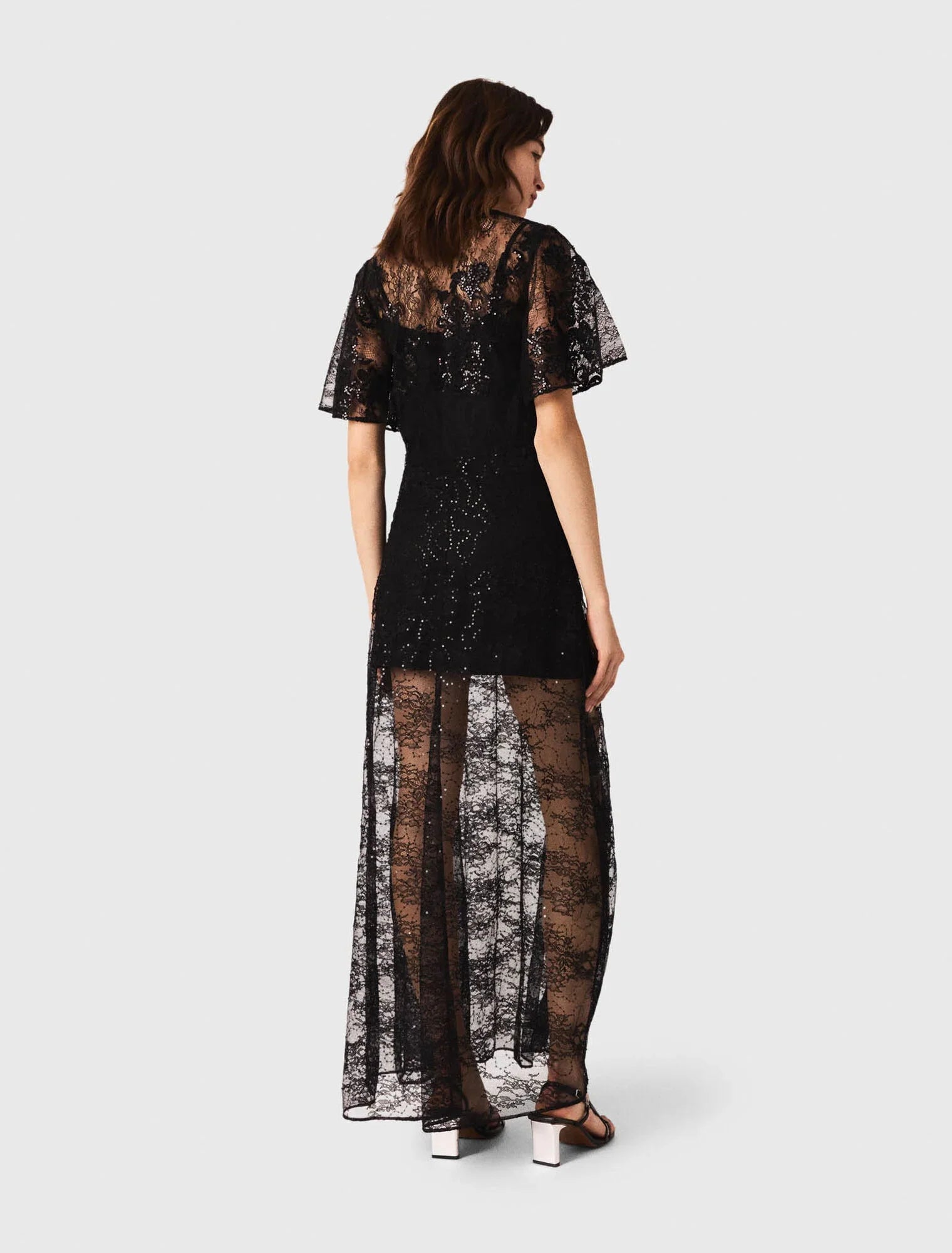 Lace maxi dress Black