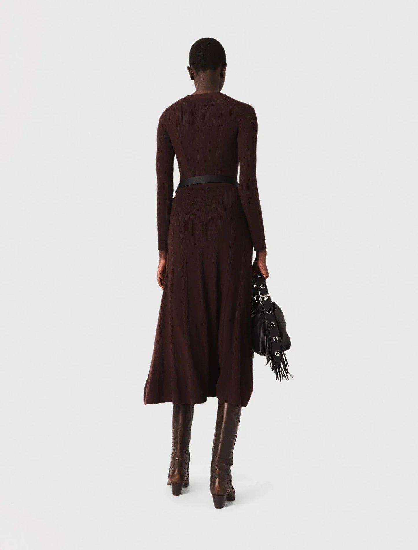 Knit maxi dress with buttons