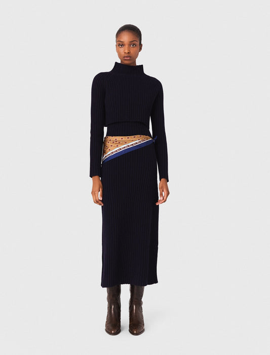 Knit dress with removable jumper