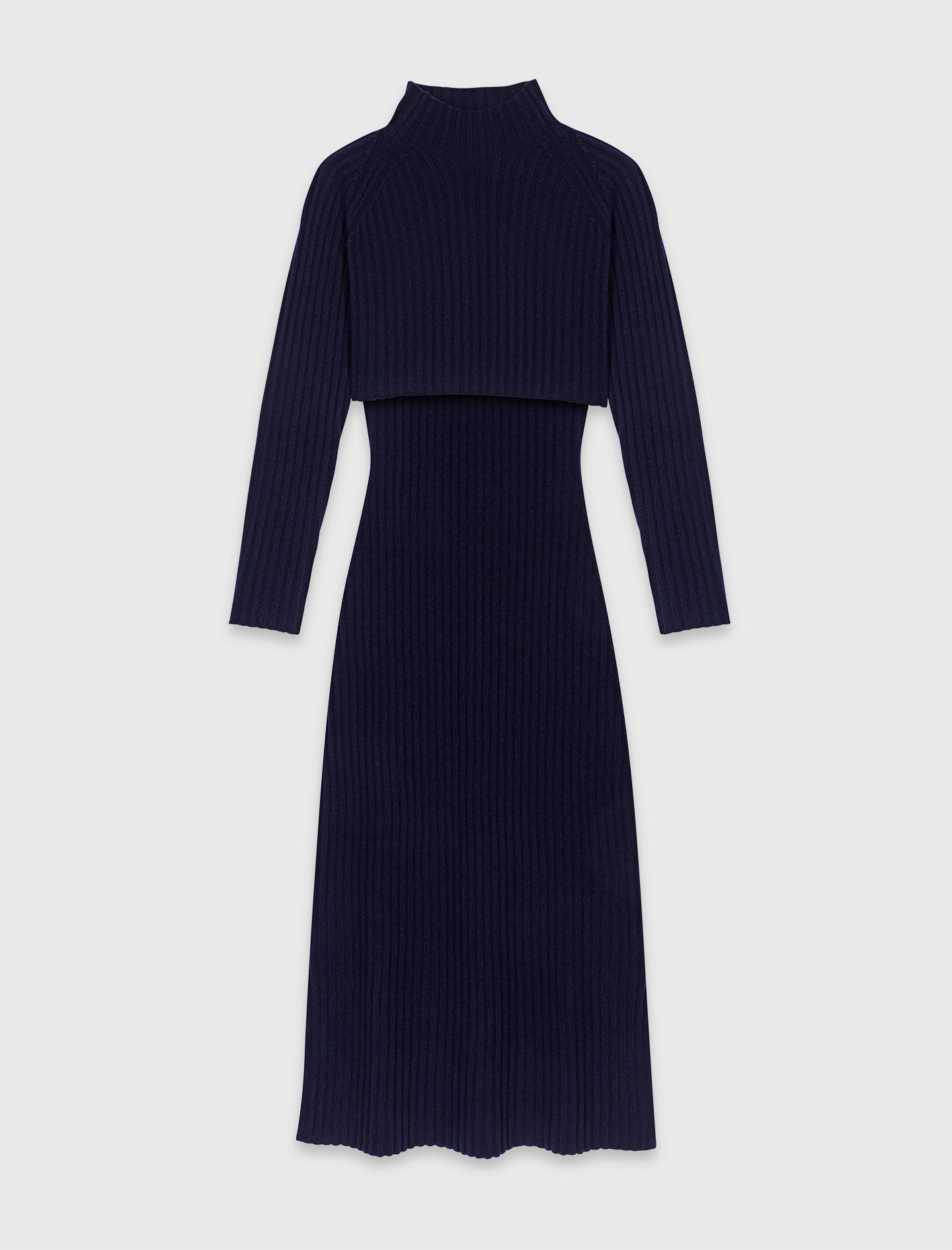 Knit dress with removable jumper