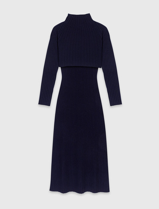 Knit dress with removable jumper