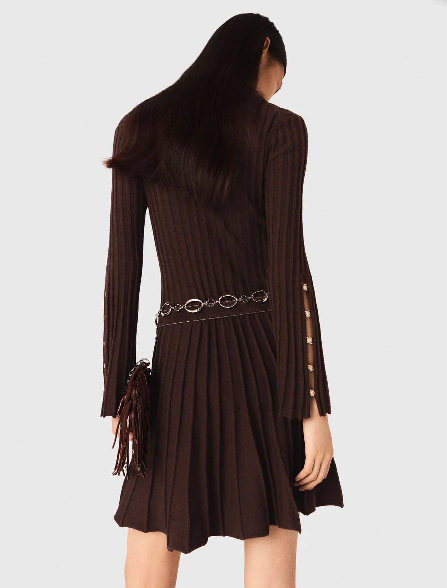 High-neck short skater dress